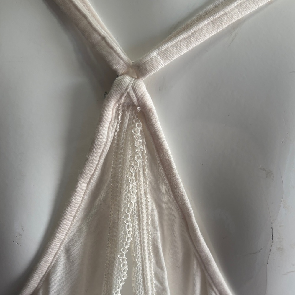 Victoria's Secret Women’s Lace Trim White Sleep Romper Neon Pink Bow Size Medium - Picture 5 of 9
